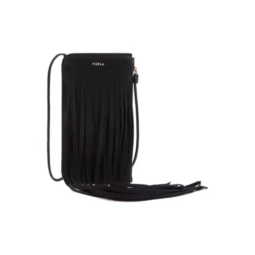 Furla Вавилон Sorrento Телячья кожа с замшей Сумка через плечо Мини Женская Черная