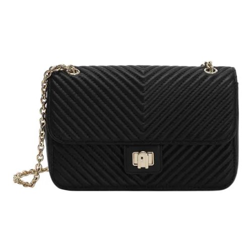 Furla Pop Star Nappa Lambskin Crossbody Bag Shoulder Bag Small Women's Black