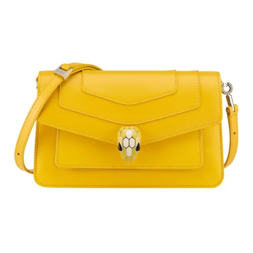 BVLGARI Serpenti Forever Телячья кожа Сумка через плечо Женская Желтая