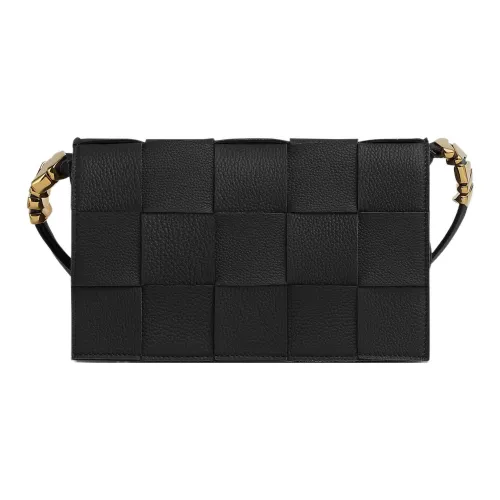 Bottega Veneta Cassette Корова Кожа Tofu Camera Сумка Сумка через плечо Унисекс Черный