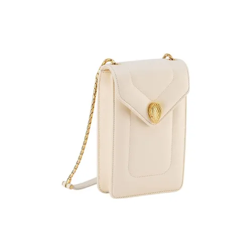 BVLGARI Serpenti Reverse Чехол для телефона из телячьей кожи женский белый