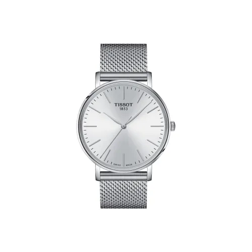 Tissot Quartz Механизм Мужские часы Серебристый циферблат Стальной корпус Стальной ремешок
