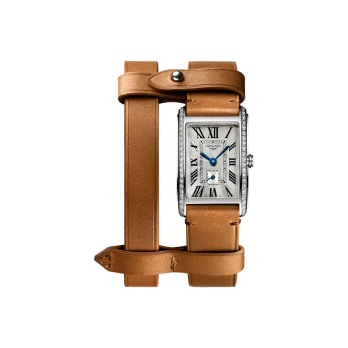 LONGINES Quartz Механизм Женские часы 20,8*32 мм Белый циферблат Корпус из нержавеющей стали Кожаный ремешок