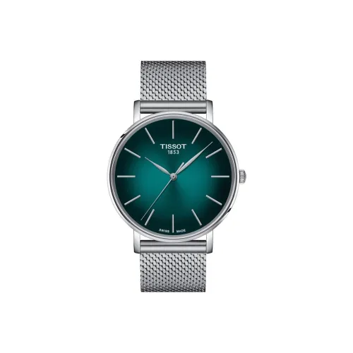 Tissot Quartz Механизм Мужские часы 40 мм Зеленый циферблат Стальной корпус Стальной ремешок