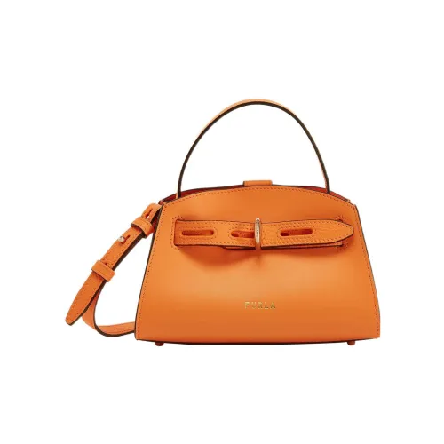 Furla Margherita Collection Телячья кожа Одно плечо Сумка Мини Женская Ярко-оранжевая