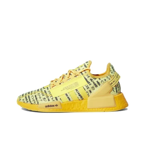 Adidas Originals NMD_R1 V2 Slip Resistant Abrasion Resistant Breathable Low Top Casual Shoes Men's Yellow Adidas Originals NMD_R1 V2 Противоскользящий Устойчивый к истиранию Дышащий Низкий Топ Повседневная Обувь Мужская Желтая