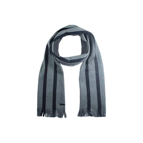HUGO BOSS Шарфы из шерсти Wool Knit Серый Унисекс