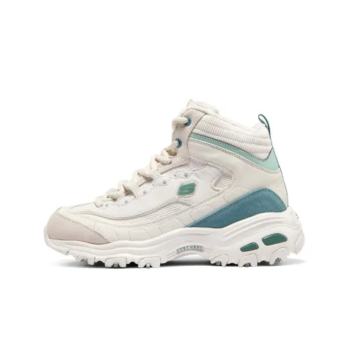 Skechers D'LITES 1,0 High Топ Кэжуал Женские Белый Зеленый