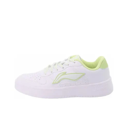 LiNing Acer Truncatum Slip-resistant Abrasion-resistant Lightweight Low-top Skateboarding Shoes Women's White Green LiNing Acer Truncatum Противоскользящие Устойчивые к износу Легкие Низкие Кроссовки для скейтбординга Женские Белые Зеленые