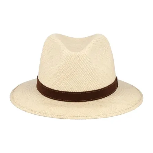 Borsalino Ткань из соломы Плетение Цилиндры Мужской Белый