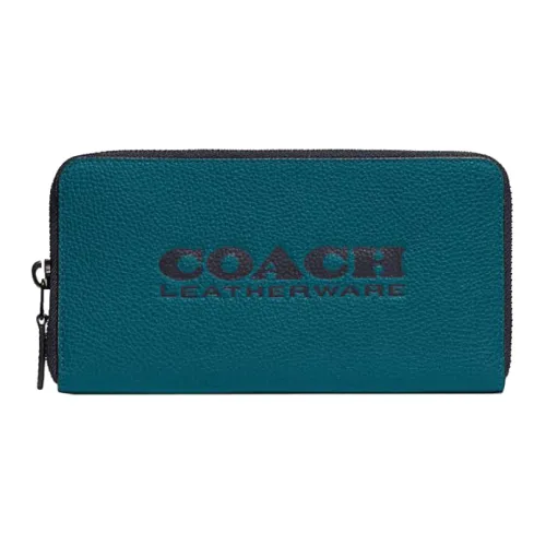 COACH Accordion Wallet Коровья кожа Держатель для карт кошелек Женские Серо-голубой