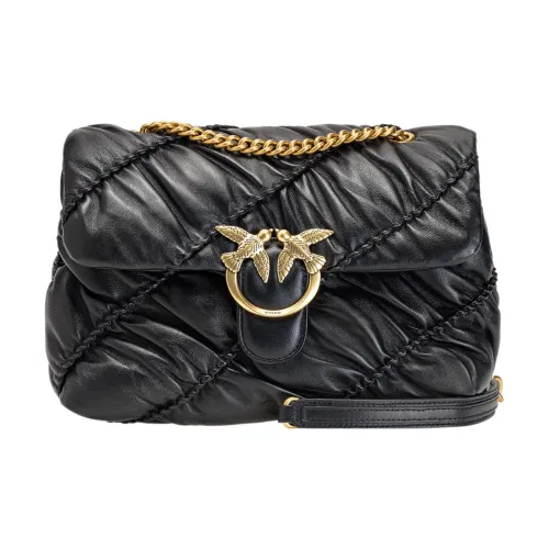 PINKO Puff Sheepskin Сумка с цепочкой Сумка через плечо Сумка на плечо Женская Черная