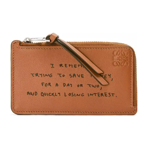 LOEWE Коровья кожа Держатель для карт Мужской Коричневый