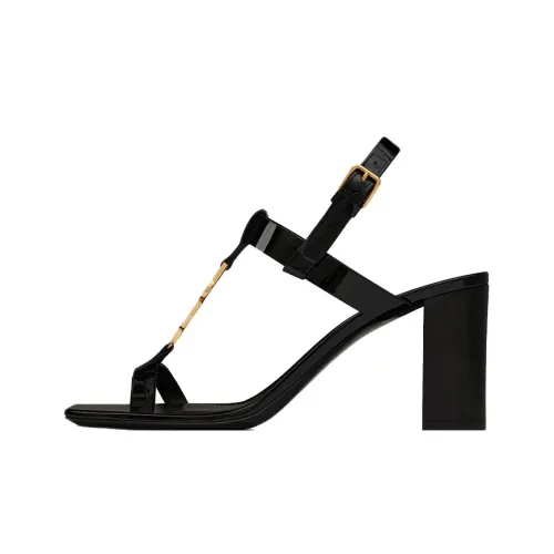 SAINT LAURENT CASSANDRA One Ремень Сандалии Женские Черные