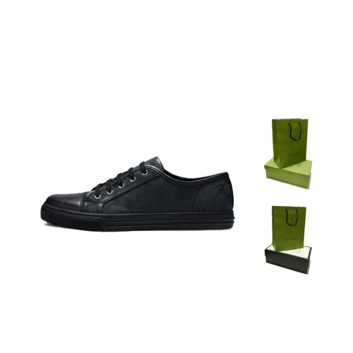 GUCCI GG Low Топ Скейтборд Кроссовки Мужские Черные Синие Сумка для покупок