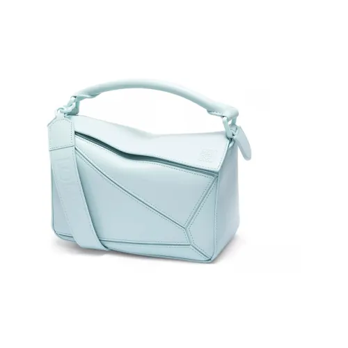 LOEWE Пазл Коровья кожа Одно плечо Через плечо Клатч Маленький Женские Ледниково-голубой