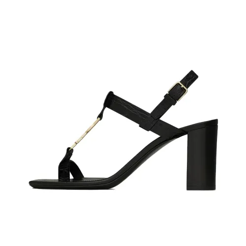 SAINT LAURENT CASSANDRA One Ремень Сандалии Женские Черные