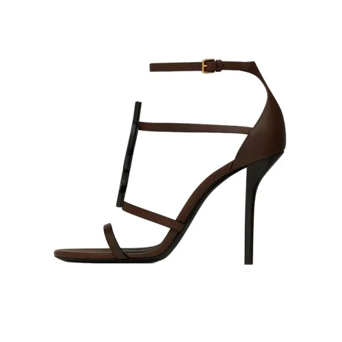 SAINT LAURENT CASSANDRA One Ремешок Сандалии Женские Темный шоколад