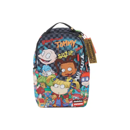 SPRAYGROUND Ghost Paris Collaboration Polyester Laptop Backpack Portable Backpack Large Unisex Multicolor