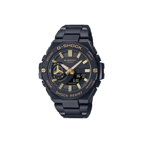 CASIO г Steel Collection Dual Display Disk Кварцевый механизм Смола Ремень Часы Мужские Черный циферблат