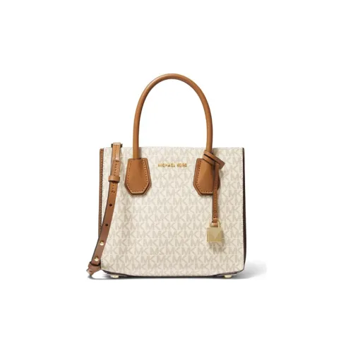 MICHAEL KORS Mercer Искусственная кожа Сумка через плечо среднего размера Женская Ванильный белый и Коричневый