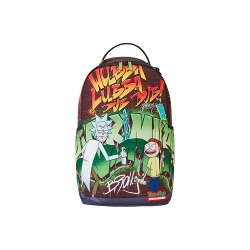 SPRAYGROUND Rick Morty Коллаборация Полиэстер Ноутбук Сумка Рюкзак Большой Унисекс Многоцветный