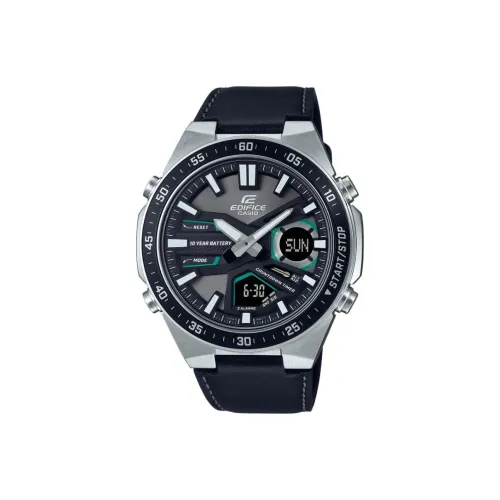 CASIO EDIFICE Collection Кварцевый механизм Естественная кожа Ремешок Часы Мужские Черный циферблат EFV C110L 1AV
