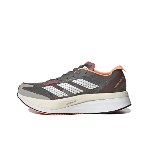 Adidas Adizero Boston 11 Slip Резистентный к истиранию Дышащий Низкий Топ Марафон Беговые кроссовки Женские Серый