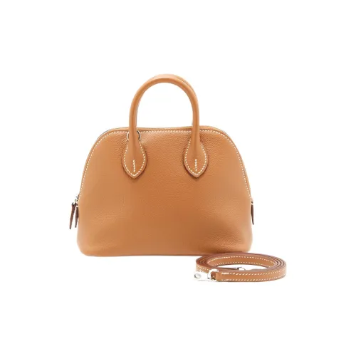 HERMES Bolide Evercolor Телячья кожа Сумка для боулинга Сумка через плечо Сумка мини Женская Золотая