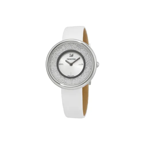 Swarovski Наручные часы Кварцевый механизм Кожаный ремешок Белый циферблат Женские