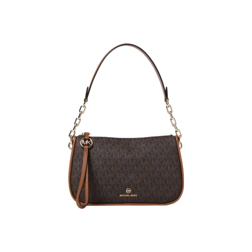 MICHAEL KORS Jet Set Charm ПУ (полиуретан) MK Сумка через плечо Стандартная Женская Темно-коричневый и Коричневый с узором "желудь"