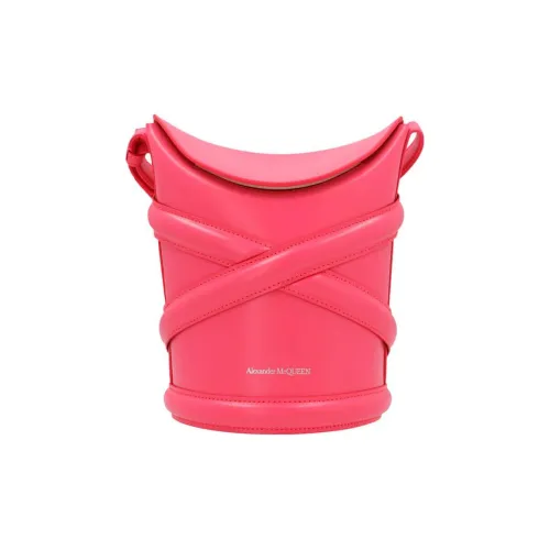 Alexander McQueen THE CURVE BAG Сумка через плечо из коровьей кожи Маленькая Женская Розовая