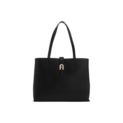 Furla Sofia Collection Текстурированный с рельефом Телячья кожа Сумка на плечо Большая Женская Черная