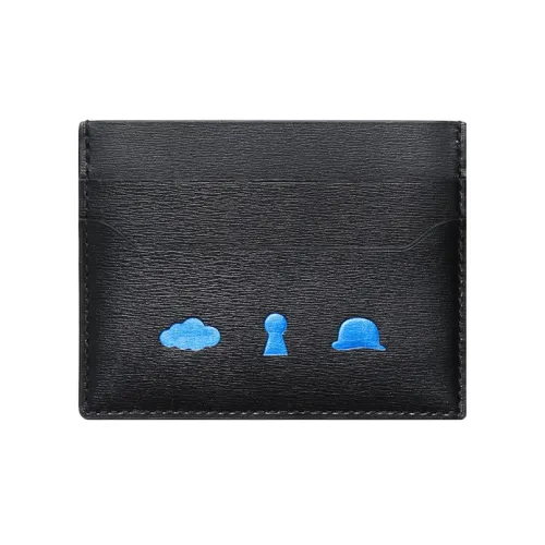 Delvau Magritte Smooth Elegant Коробка из телячьей кожи для карт Мужской Черный