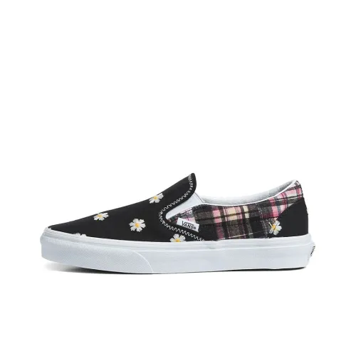 Vans Classic Slip On Классический Износостойкий и Легкий Низкий Топ Скейтборд Кроссовки Унисекс Черный Белый