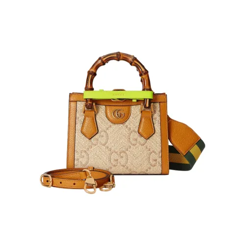 GUCCI Diana Raffia с кожаными вставками сумка-тоут сумка для покупок сумка через плечо мини-сумка женская бежевая