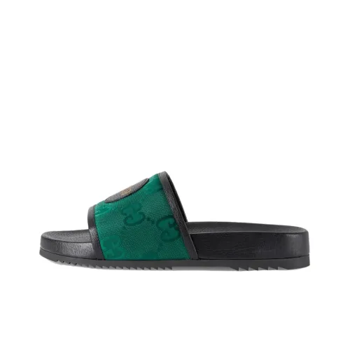 GUCCI Off The Grid Шлепанцы Мужские Черные Зеленые
