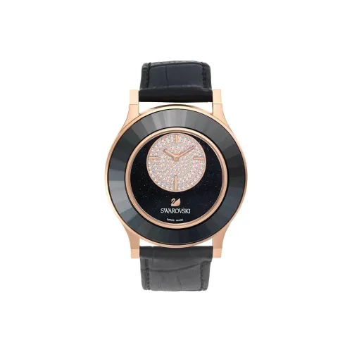 Swarovski Octea Lux Sport Collection Часы Кварцевый механизм Металл Кожа Нержавеющая сталь Ремешок Черный Циферблат