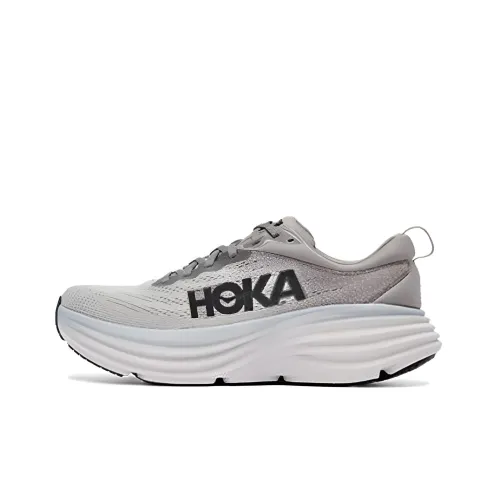 HOKA ONE ONE Bondi 8 Амортизаторы Slip-resistant устойчивые к истиранию Низкий топ Повседневные беговые кроссовки Мужские Серый Черный