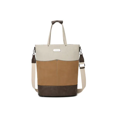 Slazenger Холст Ведро-Формовая Сумка Тоут Сумка Сумка для покупок Сумка через плечо Сумка среднего размера унисекс Абрикос Коричневый Многоцветный