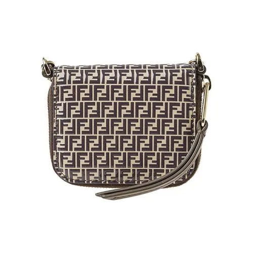 FENDI Кожа Монета Кошелек Стандартный Женский Коричневый