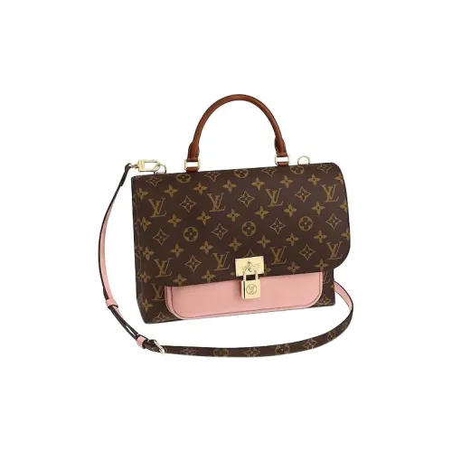 LOUIS VUITTON Marignan Покрытый холст с кожаными вставками Сумка Сумка через плечо Сумка через плечо Стандартная Женская Розовая