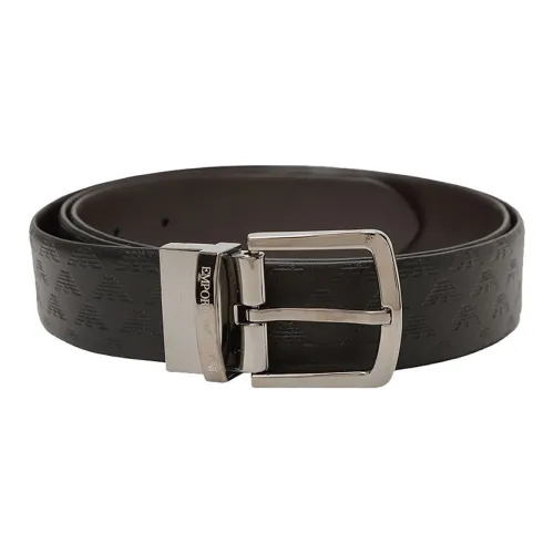 EMPORIO ARMANI Застежка-липучка Кожаные ремни Мужской Черный Ширина 3,5 см