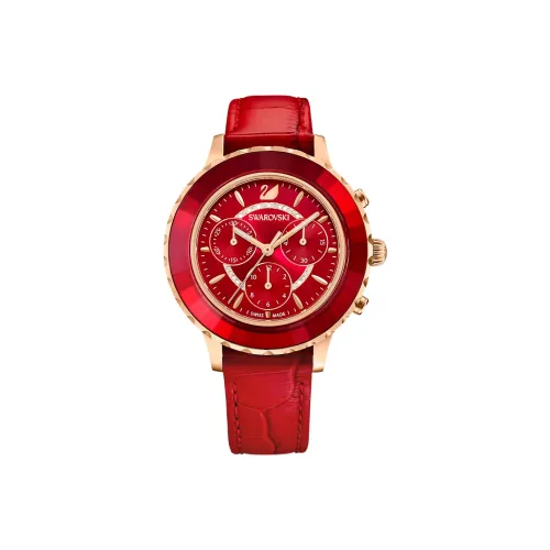 Swarovski Octea Lux Chrono Коллекция Наручные часы Кварцевый механизм Кожаный ремешок Красный циферблат Женские 5646975