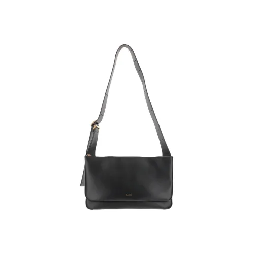 JIL SANDER Гладкая Телячья Кожа Сумка через плечо Женская Черная