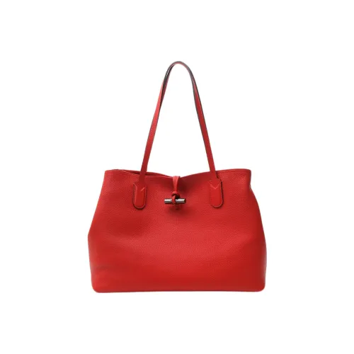 LONGCHAMP Roseau Сумка через плечо из кожи большая женская красная