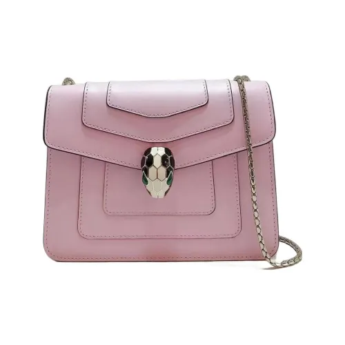 BVLGARI Serpenti Forever Телячья кожа Сумка через плечо Маленькая Женская Розовая