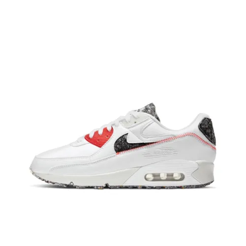 Nike Air Max 90 Low Топ Повседневные Беговые Кроссовки Мужские Серый Белый Красный