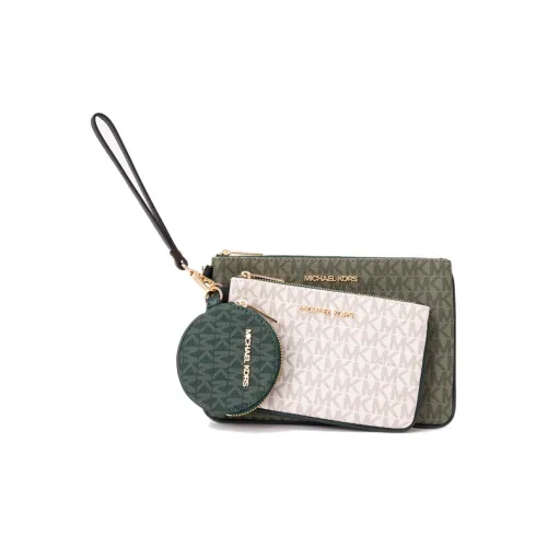 MICHAEL KORS Jet Set Клатч из искусственной кожи кошелек для монет женский серый зеленый белый зеленый