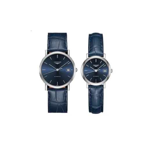 LONGINES Автоматический Механический Механизм Унисекс Часы 34,5 мм Синий Циферблат Нержавеющая Сталь Корпус Кожаный Ремешок